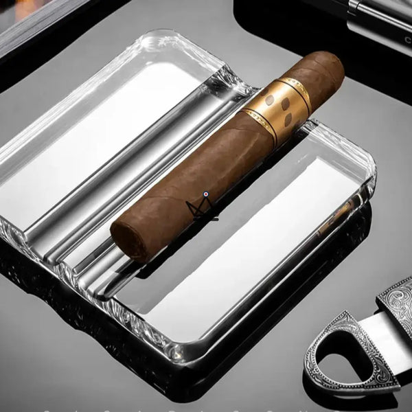 Cendrier cigare en verre transparent - Crystal Duo - [] - cendrier - Cadeau, Noël, Anniversaire, Original, Fête des pères, fête des mères - Atelier Atypique