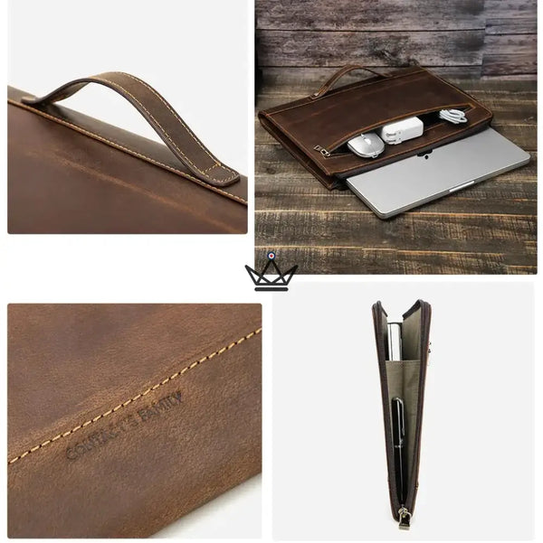 Housse MacBook 13" et 14" en cuir personnalisable — Voyageur TRAVERSÉE – 6/15