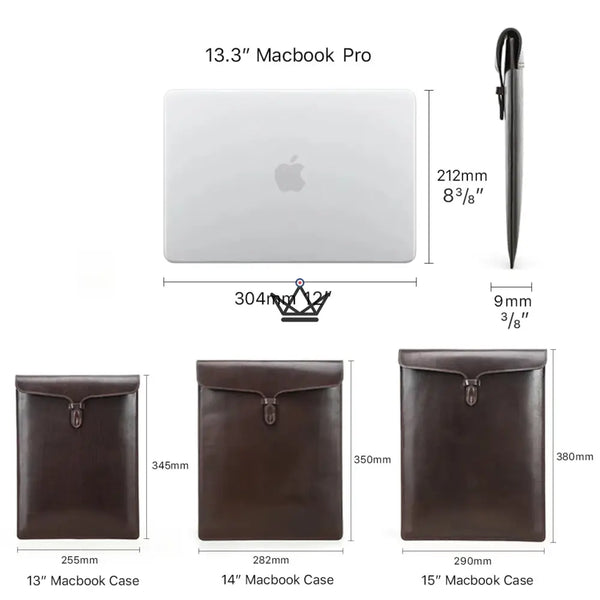Personalisierbare MacBook Ledertasche 13" bis 15" - Voyageur CONSULAT