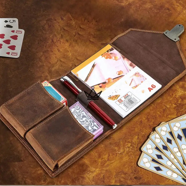 Customizable genuine leather playing card case — VOYAGEUR Cards