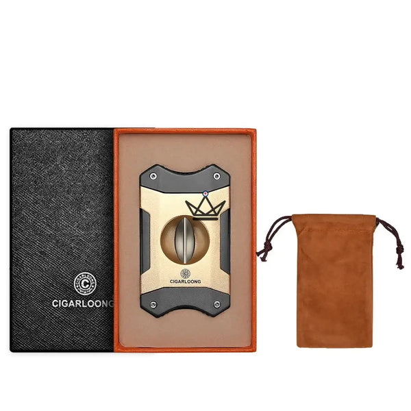 Coupe-cigare en V 2 en 1 avec repose-cigare, coffret cadeau — AZZURRO ORIGINAL – 9/15