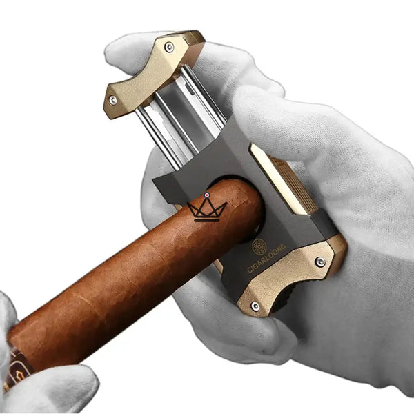 Coupe-cigare en V 2 en 1 avec repose-cigare, coffret cadeau — AZZURRO ORIGINAL – 8/15