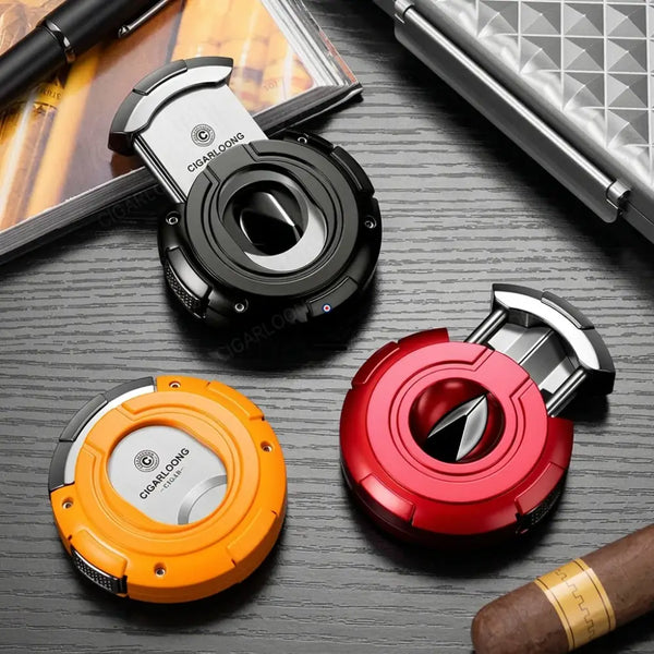 Coupe-cigare rond 2 en 1 coupe droite et coupe en V, coffret cadeau — KUKLOS ORIGINAL