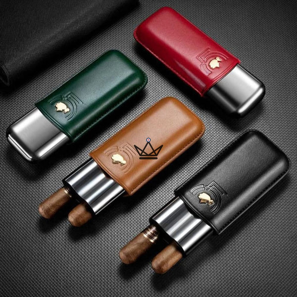 Etui à cigares en cuir - Savoy 50' Edition - [] - etui cigare - Cadeau, Noël, Anniversaire, Original, Fête des pères, fête des mères - Atelier Atypique