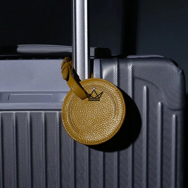 Étiquette Bagage Cuir personnalisable – Voyageur Crest - [] - etiquette personnalisable - Cadeau, Noël, Anniversaire, Original, Fête des pères, fête des mères - Atelier Atypique