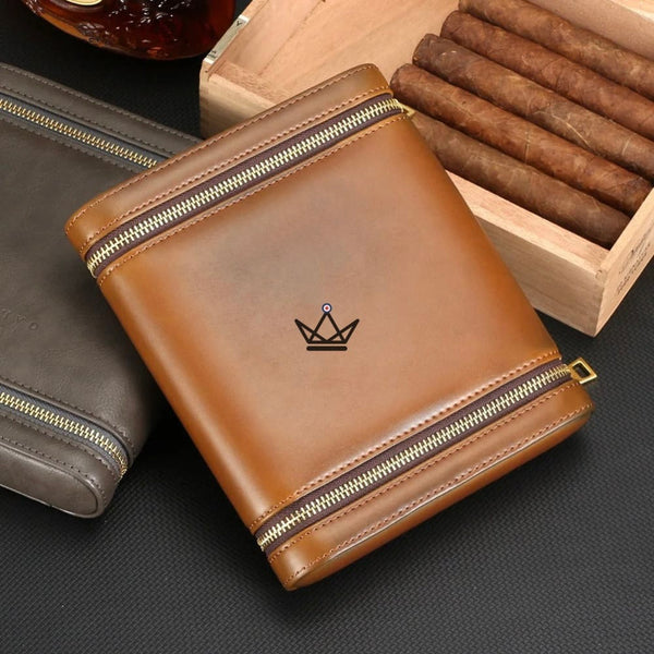 Etui de voyage cuir ZIPY - 6 cigares - [] - Etui à cigare - Cadeau, Noël, Anniversaire, Original, Fête des pères, fête des mères - Atelier Atypique
