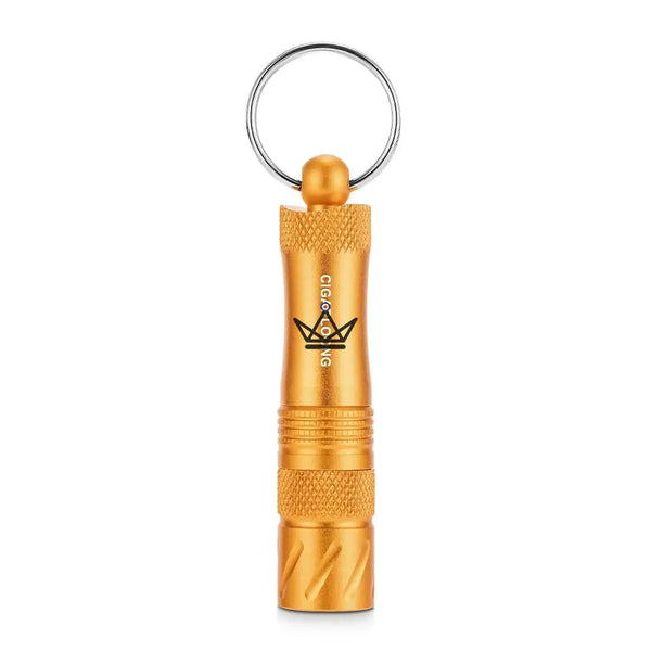 3-in-1 cigar punch keychain with hidden needle — VIGIE, Gold
