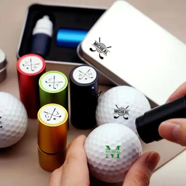 Tampon pour balles de golf personnalisable, monogramme ou logo — PAR, Vert / Monogramme ou initiales