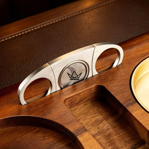 Cendrier Cigare Bois Massif Emplacement Whisky Tiroir - Whisky Butler