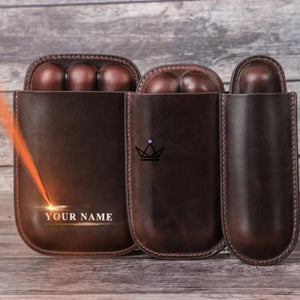 Etui à cigares en cuir personnalisable - Voyageur Classic -  - etui cigare personnalisable - Cadeau, Noël, Anniversaire, Original - Atelier Atypique