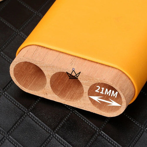 Etui de voyage cuir COHIBA SUNY WOOD - 3 cigares -  - Etui à cigare - Cadeau, Noël, Anniversaire, Original - Atelier Atypique