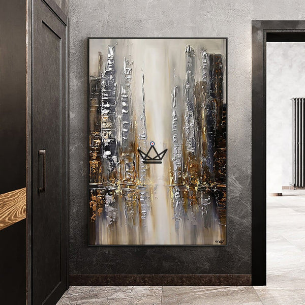 Peinture à l'huile sur toile XXL - Épure moderne -  - toile - Cadeau, Noël, Anniversaire, Original - Atelier Atypique