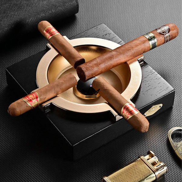 Cendrier 4 cigares - ELITE luxe original 4 emplacement noir