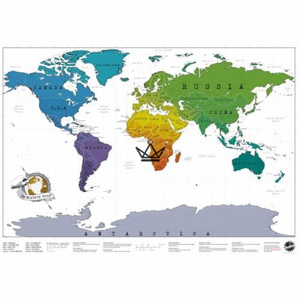 Carte du monde à gratter - Vintage 88 x 52 cm - Atelier Atypique